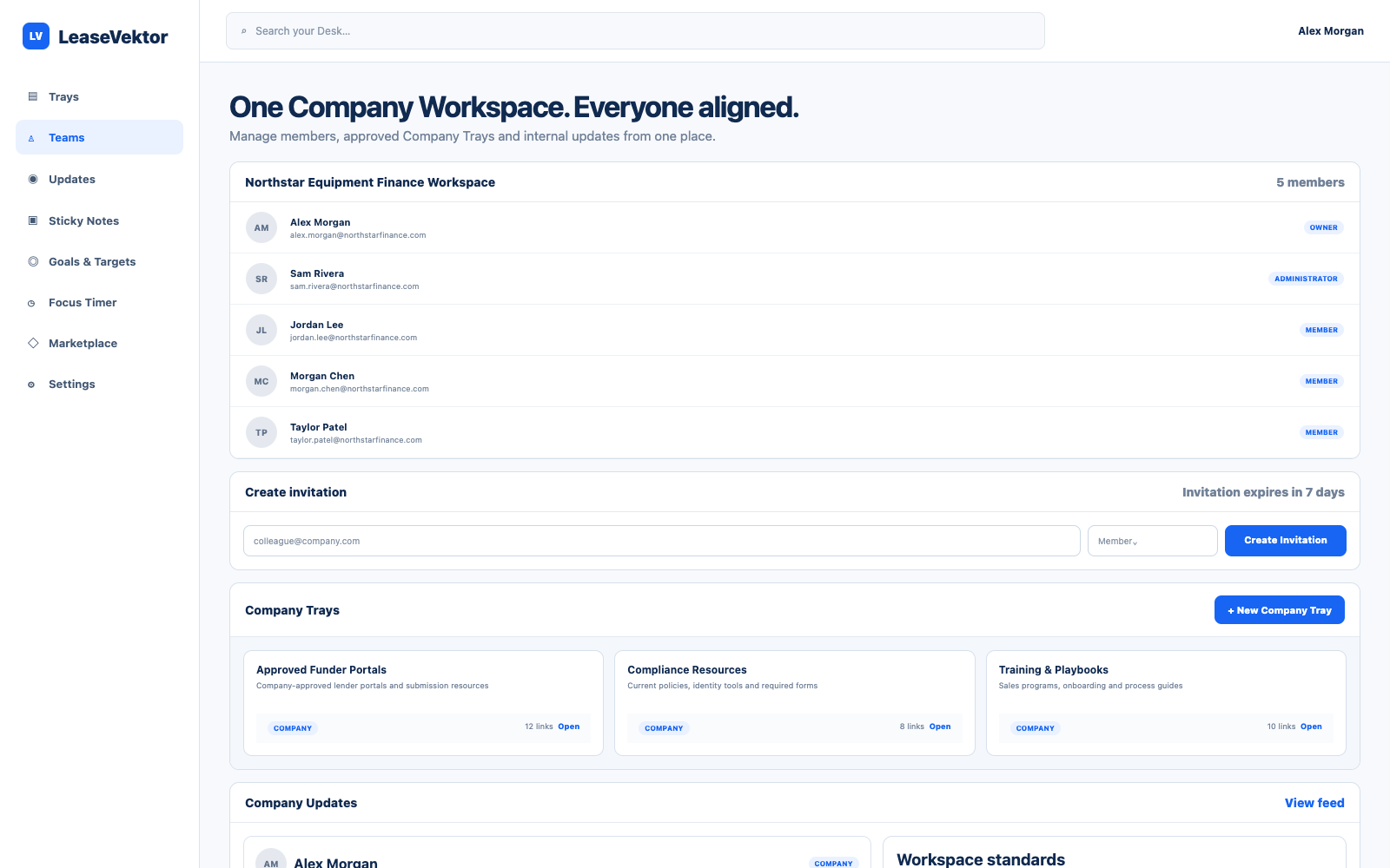 LeaseVektor Company Workspace